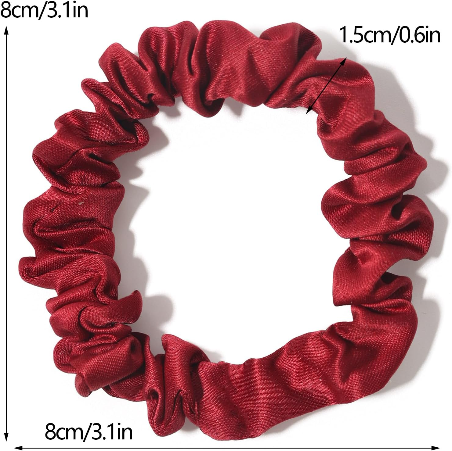 Pack of 12 Silk Scrunchies, Silk Scrunchie, Large, Soft, Stretchy Silk, Silk Scrunchie, 6 Colours, Ponytail Tear-Resistant Scrunchies image number 1