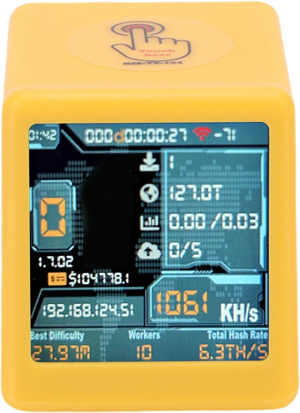Dpofirs Miner Hashrate 1050-1060 Kh/S 1.54 Inch Smart Lottery Miner Mining Machine, One Click Web Updates image number 5