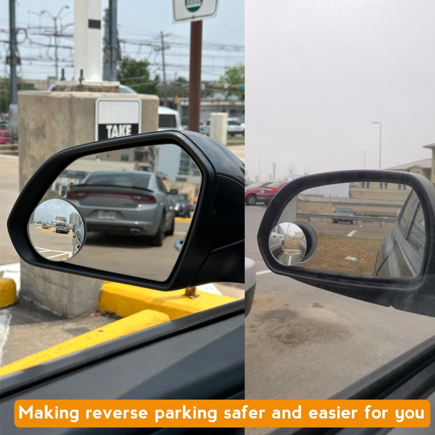 Blind Spot Mirrors 4-Pack | HD Frameless Convex Mirrors for Wide-Angle Side View Blind Spot Coverage image number 5