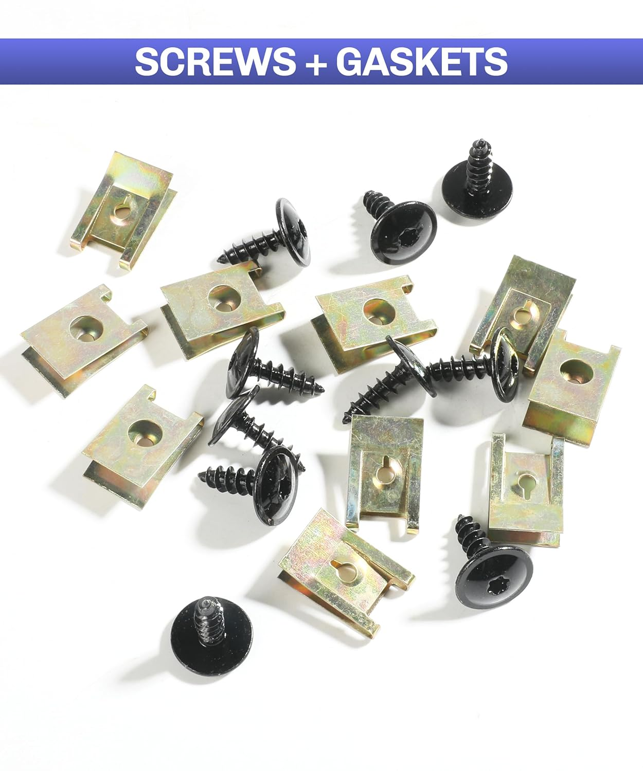 Bylikeho Bumper Clips,Car Accessories U Clips,Automotive Clips U Nut Clips,10 Sets Fender Liner Splash Shield Bumper Cover Screws,Automotive U Nut and Screw Clip Replacement,Replace #N90974701 image number 4