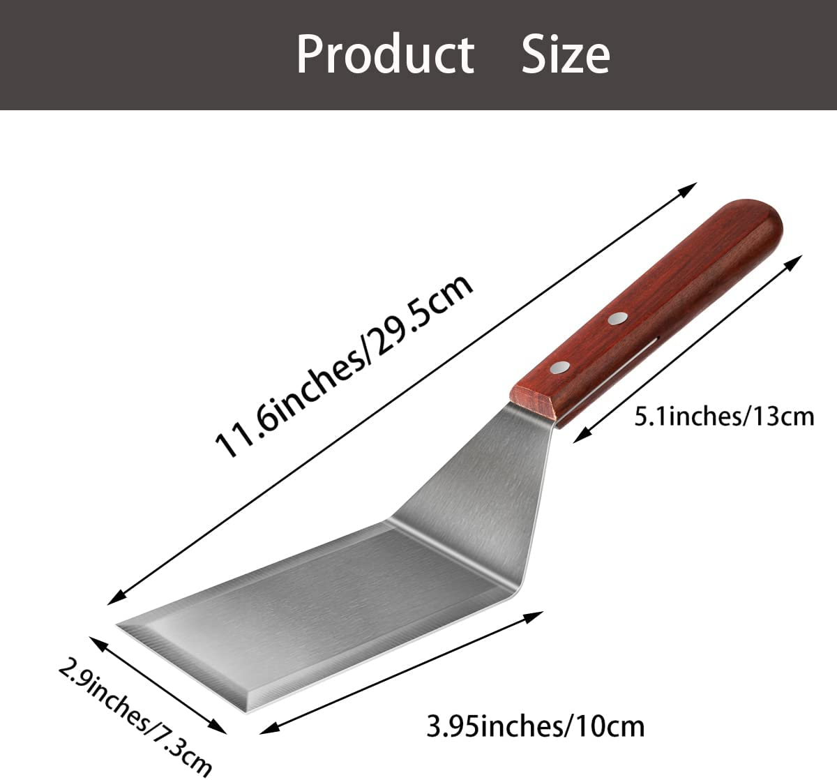 Metal Spatula for Cast Iron Skillet Grill Stainless Steel Spatula for Burger, Fish Turner Griddle Spatula, Spachulas Egg Flipper, Flat Top Metal Spatula for Cooking BBQ