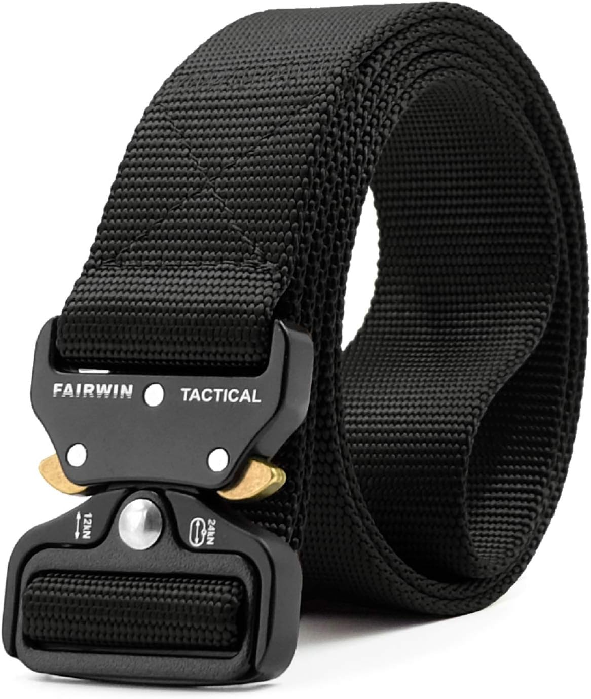FAIRWIN Tactical Belt, Military Style Webbing Riggers Web Belt Heavy-Duty Quick-Release Metal Buckle Belt for Men image number 6