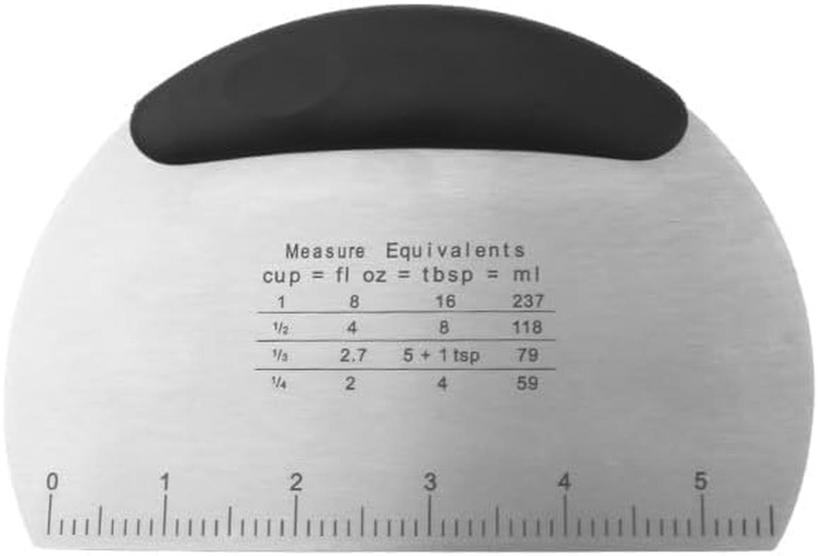 Dough Scraper Pizza Pastry Cutter - Multipurpose Stainless Steel Bench Scraper Chopper with Handle and Measuring Scale Kitchen Gadgets, Kitchen Tools Bake Ware Sourdough Start Baking Supplies