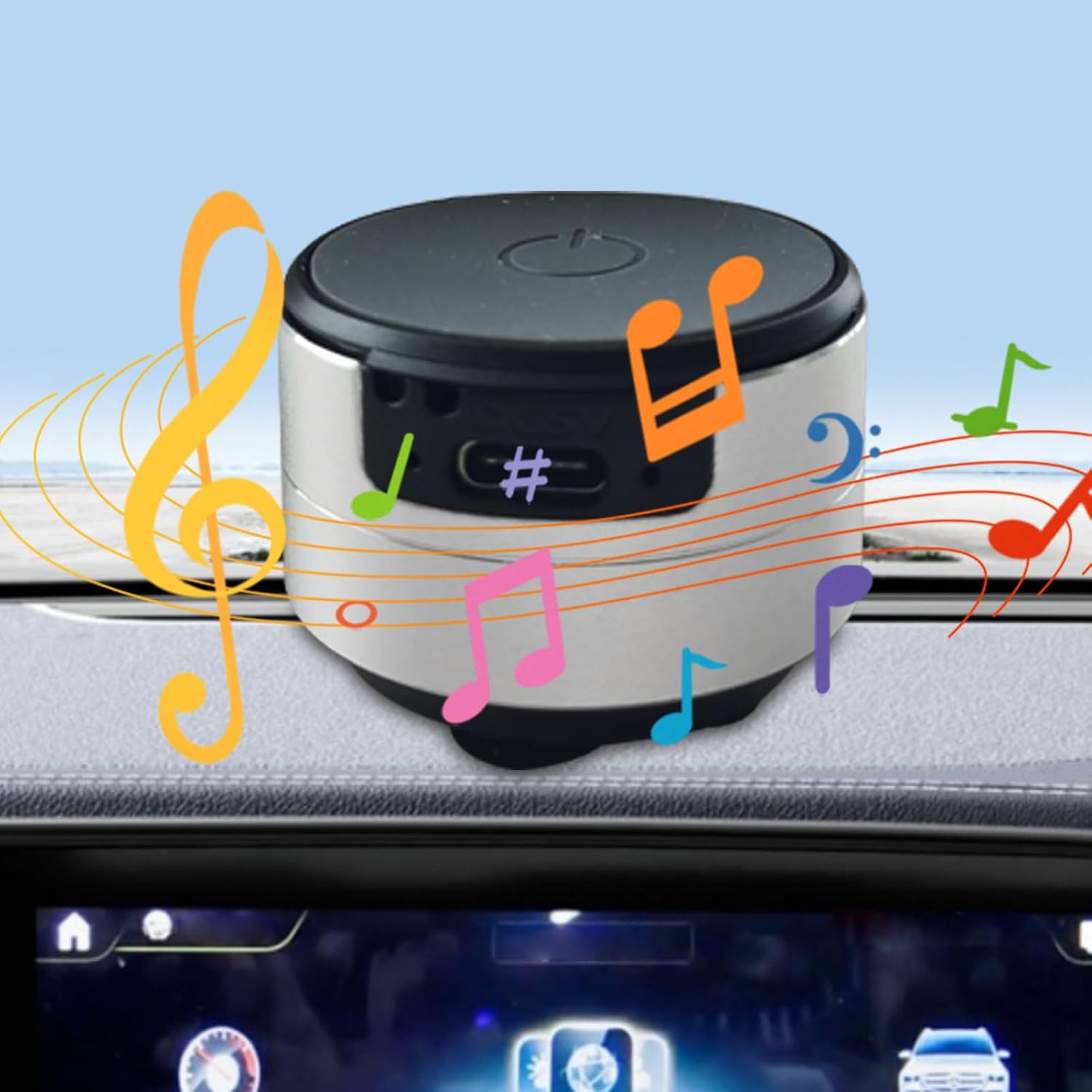 Speaker Wireless | Outdoor Compact Speaker | Music Playing Device Bone Conduction for Retail Store Owners Tech-Savvy Consumers Conference Room - Silver image number 3