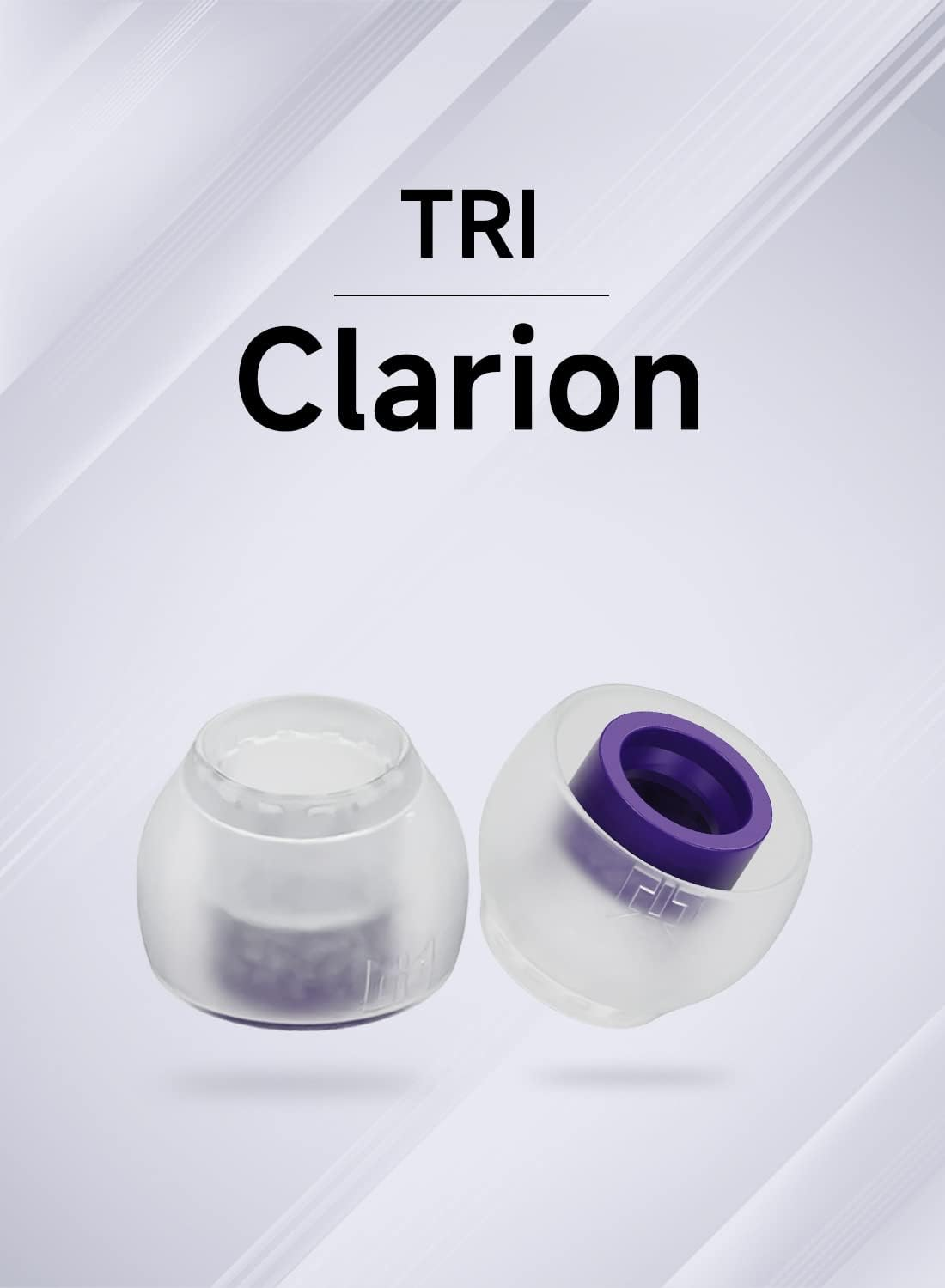 Yinyoo Tri Clarion Replacement Silicone Eartips Rubber Tips for 4.00Mm-5.50Mm Inner Nozzle, In-Ear Earbuds, Headphones, Headset, Purple, Pack of 6, 3 Pairs, M image number 4