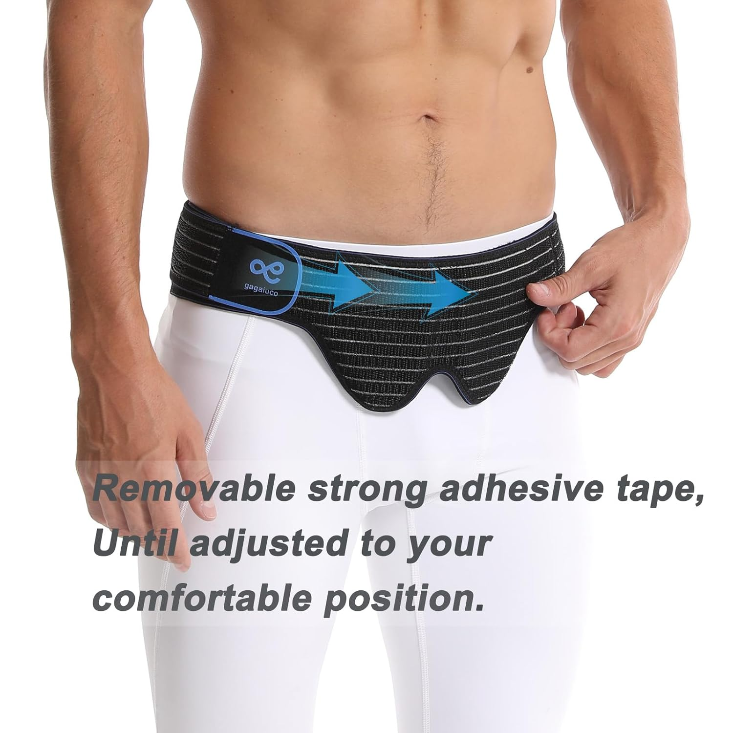 Inguinal Hernia Support Belt Groin Truss Brace - Two Removable Compression Pads -Adjustable Elastic Straps - for Pain Relief and to Assist in the Treatment of Inguinal or Lower Abdominal Hernias image number 5