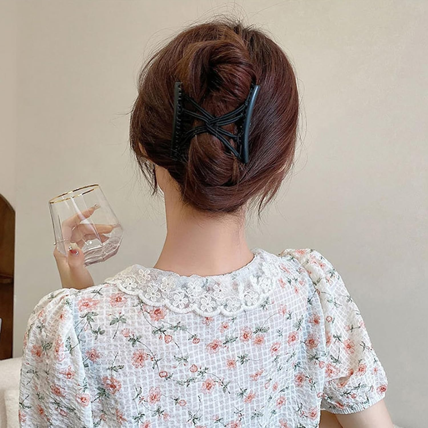 Black Adjustable Magic Hair Clip Combs, 2025 New Stretchy Double Comb Hair Clip,No Crease Hair Pins Double Slides Hairpins Combs Women Hair Styling Magic Hair Combs for Women Accessories image number 4