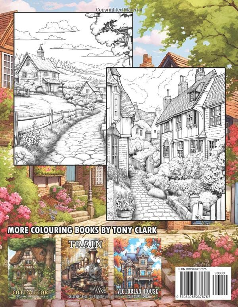 English Countryside Colouring Book: 50 Illustrations of Charming Country Kitchen, Garden, Town, and Much More image number 1