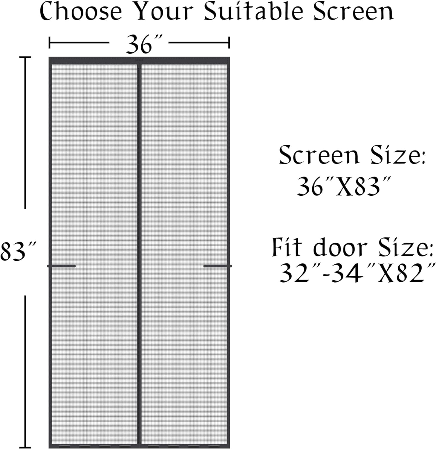Magnetic Screen Door Upgraded-Model Full Strip Magnets,Reinforced Heavy Duty Fiberglass Mesh Magnetic Door Screen,Full Frame Seal Retractable Fly Screen Door Mesh Magnetic for Front Patio Back Door image number 2