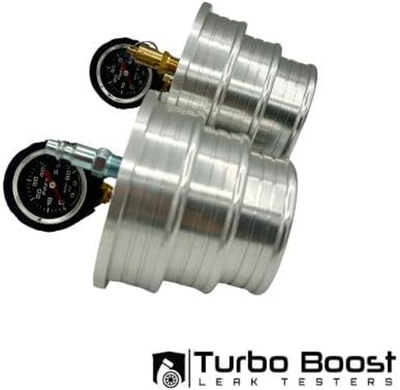 The Original! - Charge Air Cooler CAC Boost Leak Tester (4", 3.5", 3") Solid 6061 Aluminum, Anti-Slip Grooves & Bead - W/Extension Line & 150 PSI Regulator- for Semi-Trucks, Tractors, Machinery