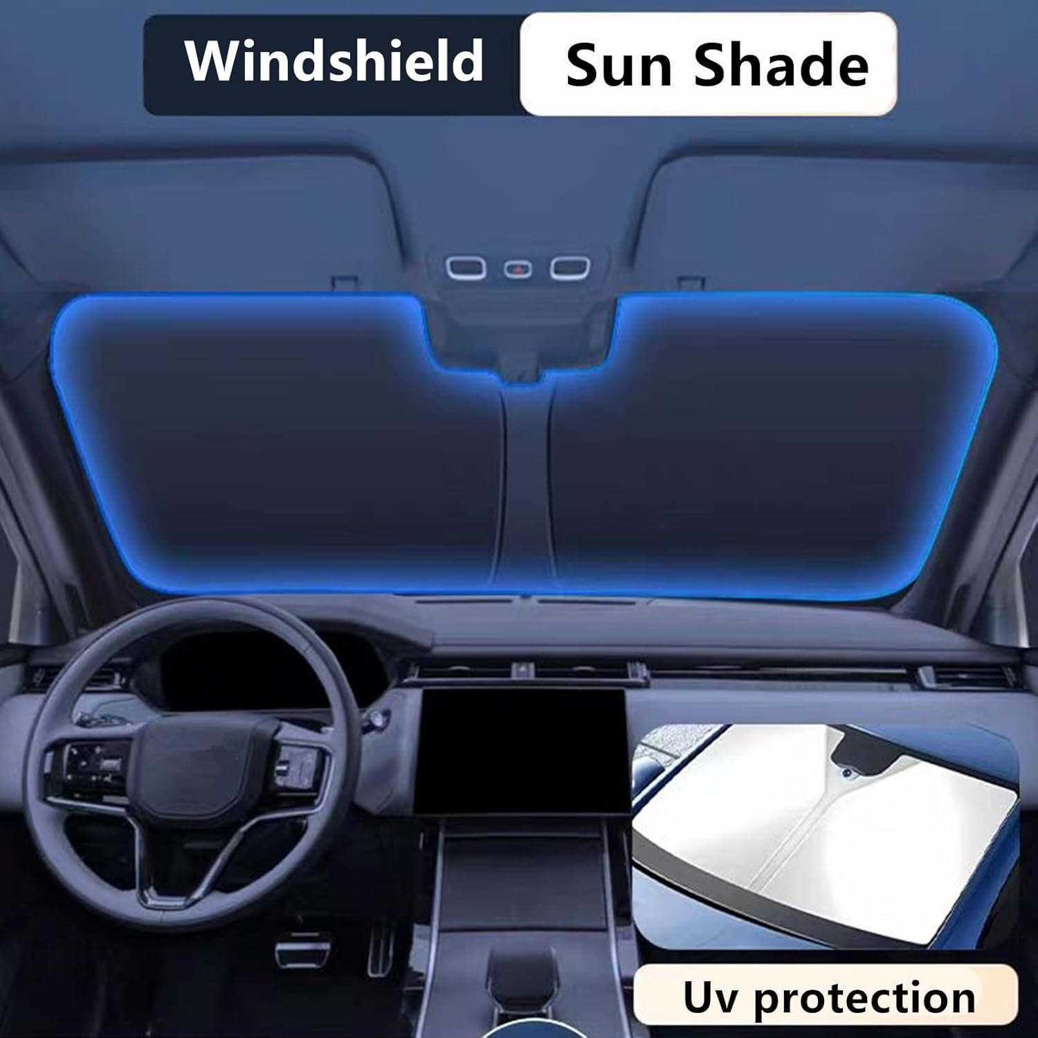 Windshield Sun Shade Fit for Subaru XV Crosstrek 2018-2023, Foldable 240 T Car Front Window Sunshade Accessories Sun Visor Protector Reflective Cover Block UV Rays & Sun Heat image number 4