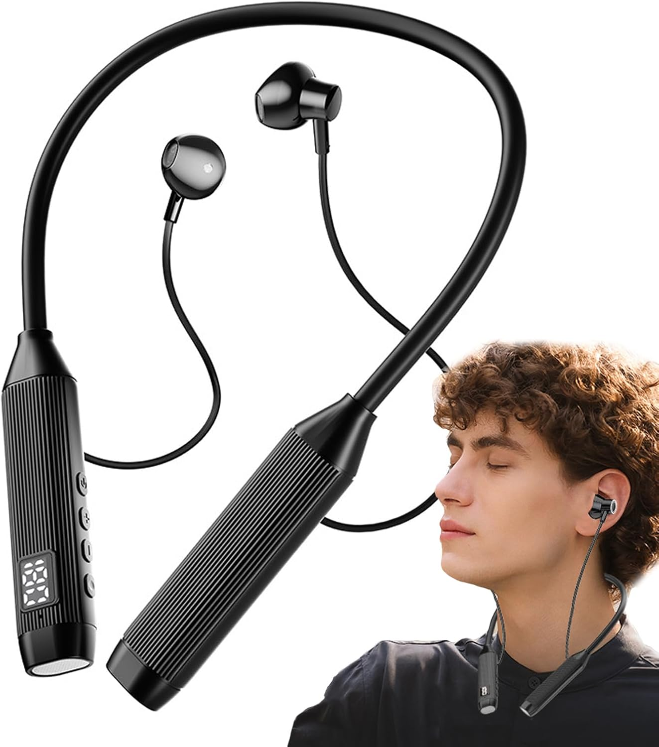 Around Neck Headphones - around Neck Earbuds - Sport Neckband Headphones Hiking, Running, Workout image number 4