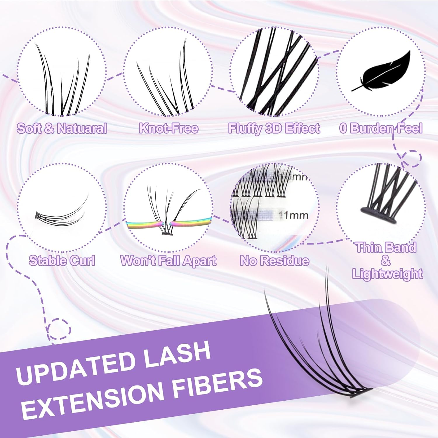 NAGARAKU 211 Pcs 3 in 1 DIY Lashes Individual Eyelash Extensions Cluster Mixed 3 Type Eyelashes - Spikes a Shape/Fishtail Fairy Extension Premade Fans/Bottom Lashes Volume at Home - 0.07 C Curl 12Mm image number 1