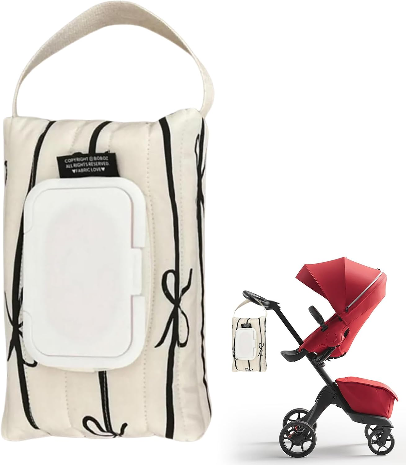 Refillable Wipe Containers - Wipe Dispenser Storage Bag, Bow Stripe Baby Wipe Case, Cotton Bag Wipe Container, Baby Wipe Organizer, Wet Wipe Case, Baby Wipe Case, Perfect for Parents , Baby image number 5