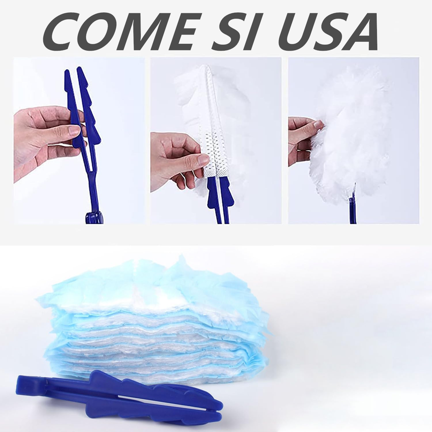 Norhogo 20PCS Disposable Electrostatic Duster Refills Cleaning Duster Refill for Curtains PC Keyboard Office Desk Dresser Car Dashboard (Blau) image number 4
