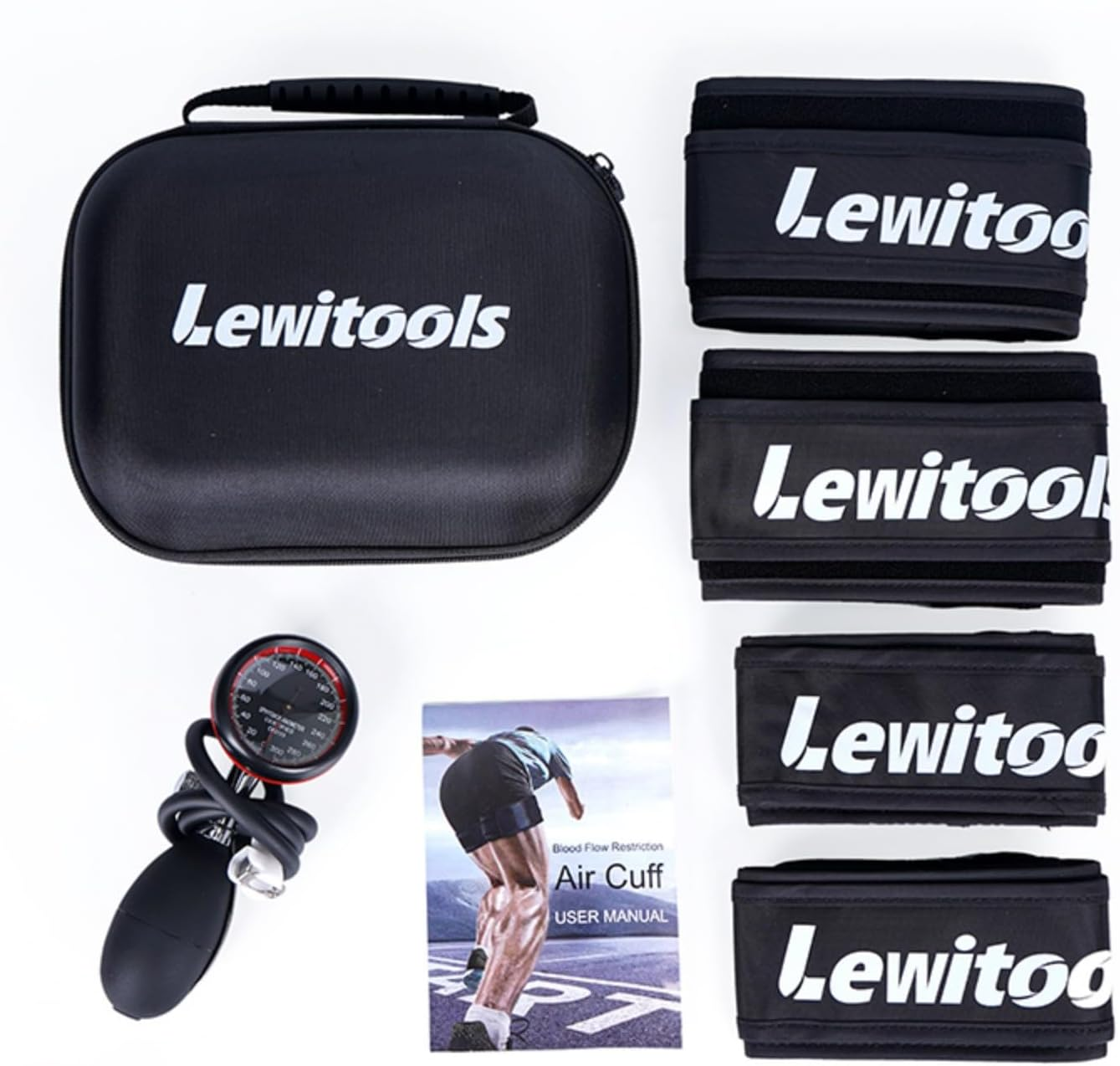 Lewitools 2025 New BFR Training Blood Flow Restriction Bands Occlusion Training Gym Fitness Workout Body Building (Full Set) image number 1