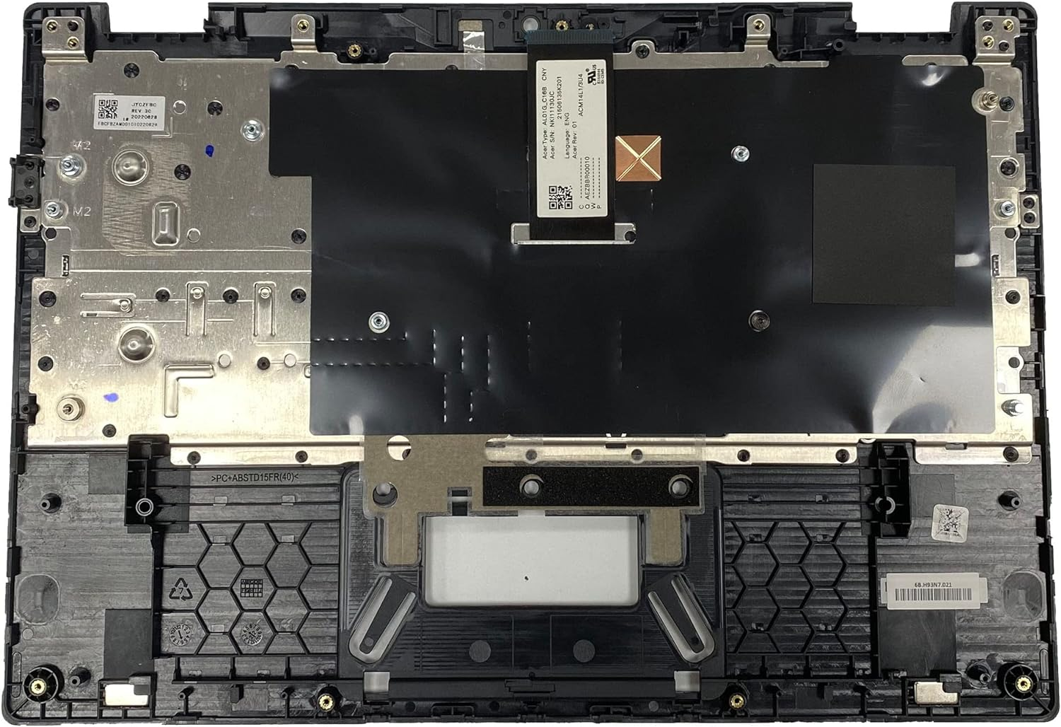 LTPRPTS Replacement Laptop Upper Case Palmrest Keyboard Assembly Part for Chromebook Spin CP511-2HT R752T R752TN 6B.H93N7.021 Black image number 1