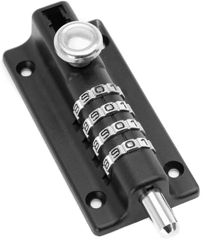 Combination Locking Bolt, Four-Digit Combination Latch Lock Combination Slide Locks Tamper Proof Slide Bolt Security Gate Lock for Door Window Garages(Black)