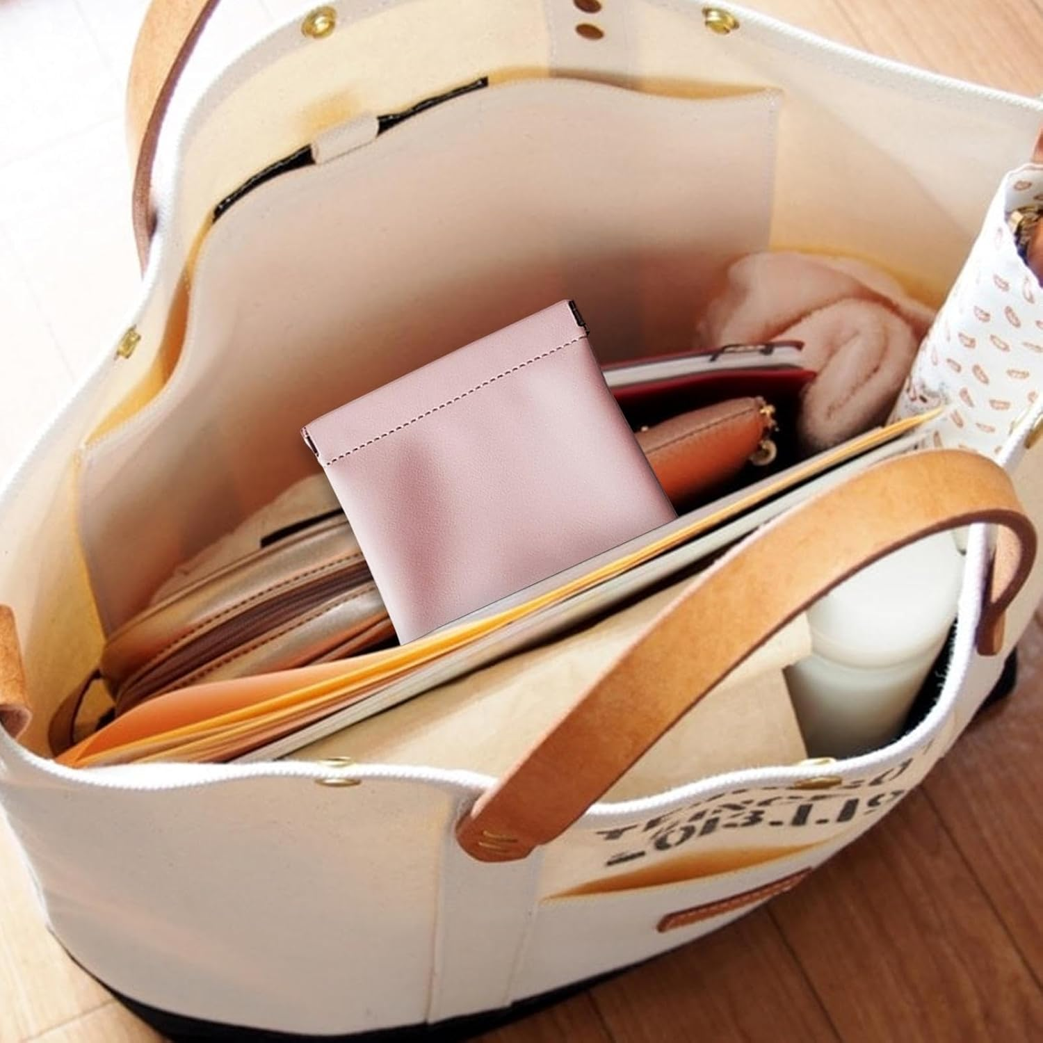 Cileznw Mini Pocket Cosmetic Bag - Portable Cosmetic Pouch for Purse - Small Accessories Storage Bag Organizer Pouch Cosmetics Wireless Earphone Coin Purse, Pink, 小さい image number 4