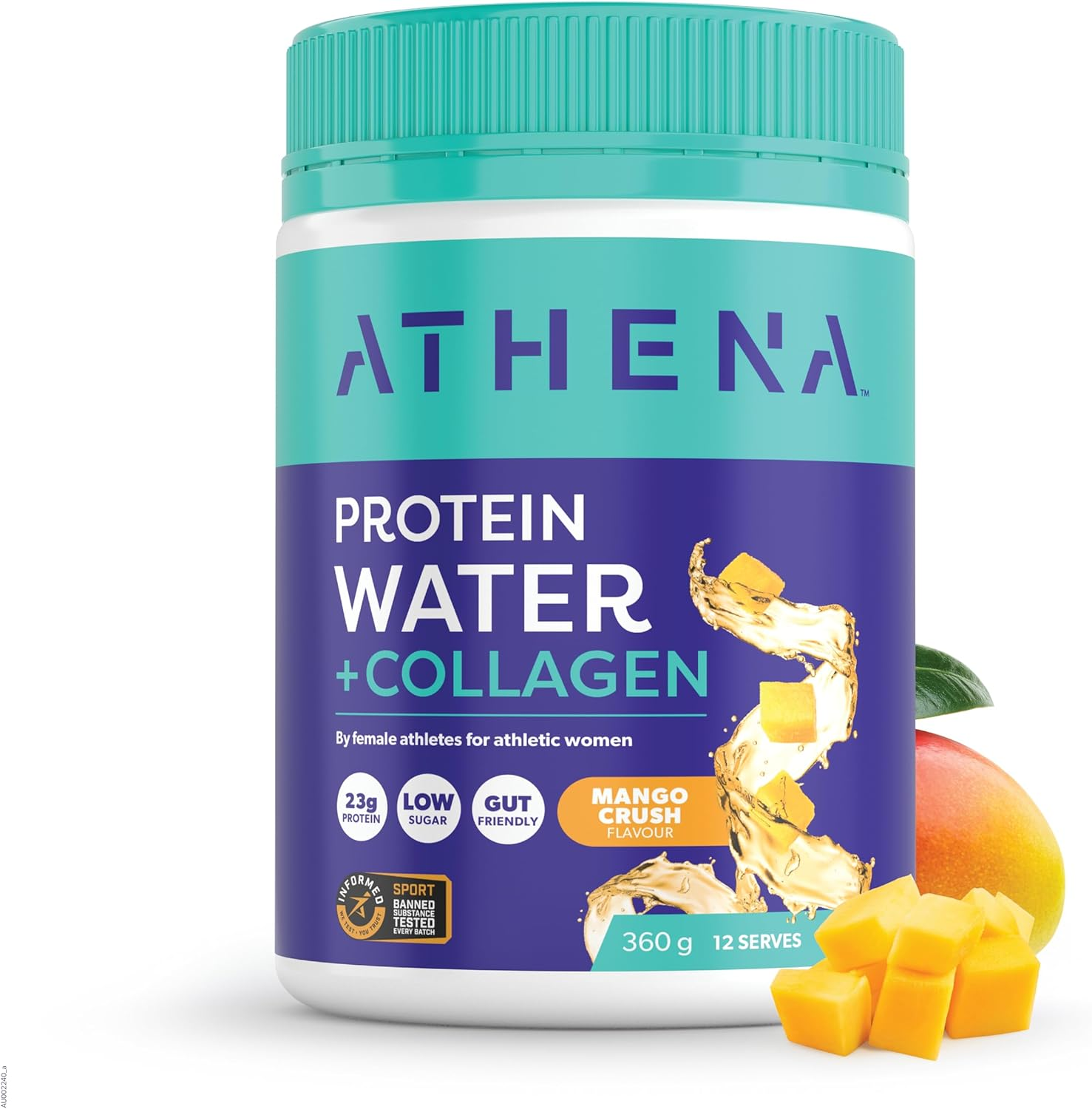 Athena Protein Water Mango Flavour + Collagen 360G &ndash; Hydrating Protein & Collagen Blend for Active Women image number 3