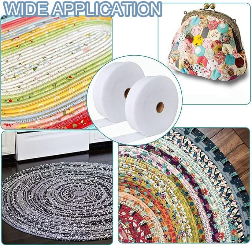 WEZCHUGHAOL 2 Rolls Jelly Roll Batting Strips, 2 1/4 Inch - Precut Cotton Blend Batting for Jelly Roll Rugs, Colossal round Rug, Quilt & Sewing DIY Projects, Total 70 Yards image number 5
