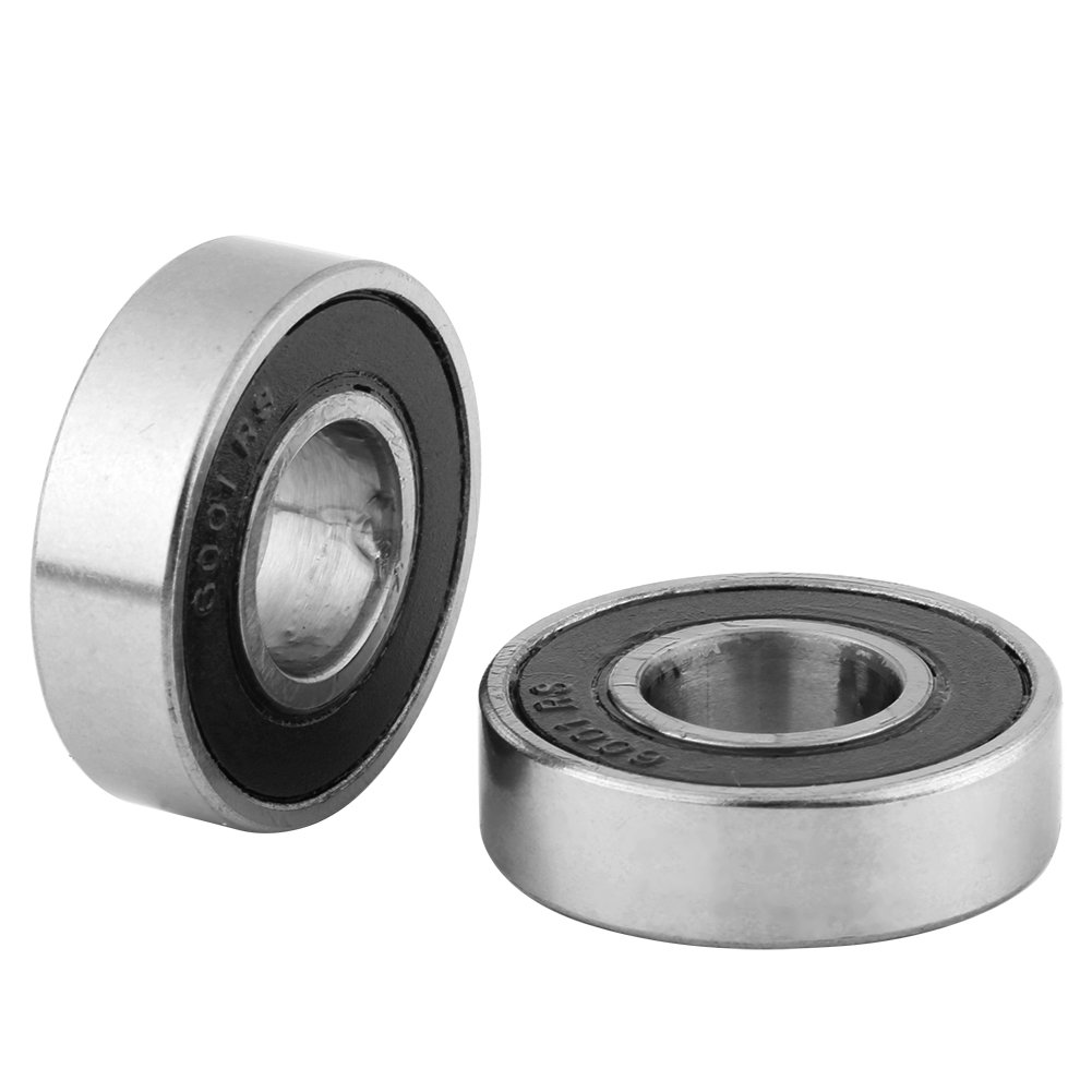 10 Pcs Multi-Use Rubber Sealed Deep Groove 6001-2RS Mini Ball Bearings(12X28X8Mm) image number 1