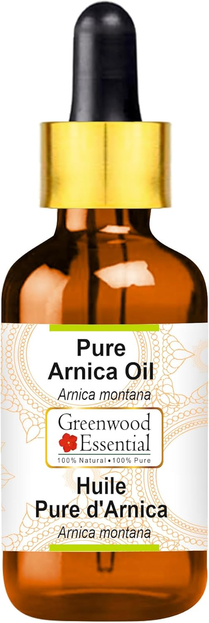 Greenwood Essential Pure Arnica Oil (Arnica Montana) with Glass Dropper 100Ml (3.38 Oz) image number 4