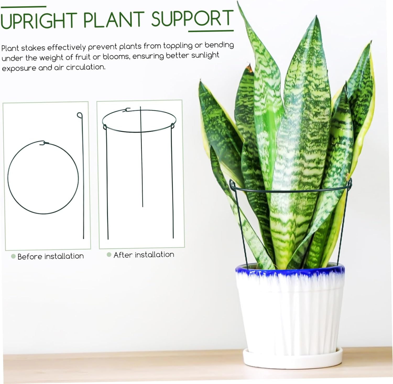 BUTIFULSIC 3Pcs Gardening Support Frame Peony Cages Plant Climbing Trellis Orchid Stakes Plant Bracket Garden Climbing Stakes Support Frames for Plant Vine Support Wrought Iron Green image number 2