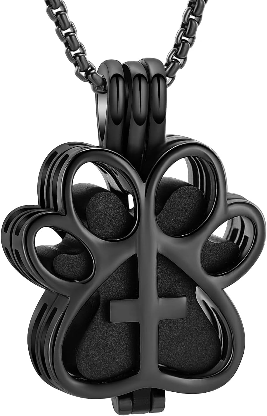 DOTUIARG Pet Memorial Jewelry Stainless Steel Dog Paw Cremation Locket Necklace for Ashes Keepsake Urn Pendant