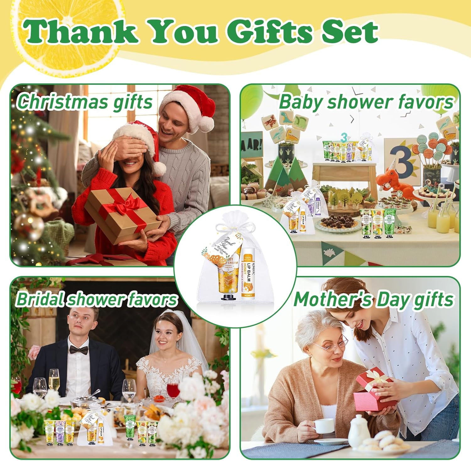 36 Pack Hand Cream Bulk and Lip Balm Bulk Sets, Bridesmaid Gifts, Thank You Gifts and Bridal Shower Gifts for Guests with Thank You Card Organza Bags, Birthday Gifts, Bulk Gifts, Small Gifts for Women image number 5