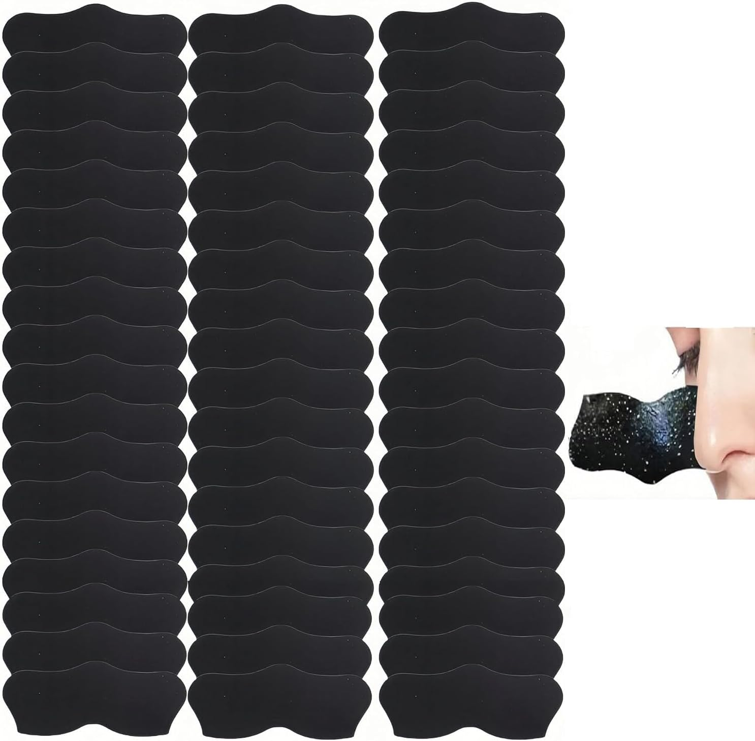 Limcryspp 100 Deep Pore-Cleaning Patches, Natural Charcoal Nose Patches, Large Nostril Patches, Facial Blackhead Remover, Instantly Remove Blackheads and Clean Pores, Facial Beauty Care image number 4