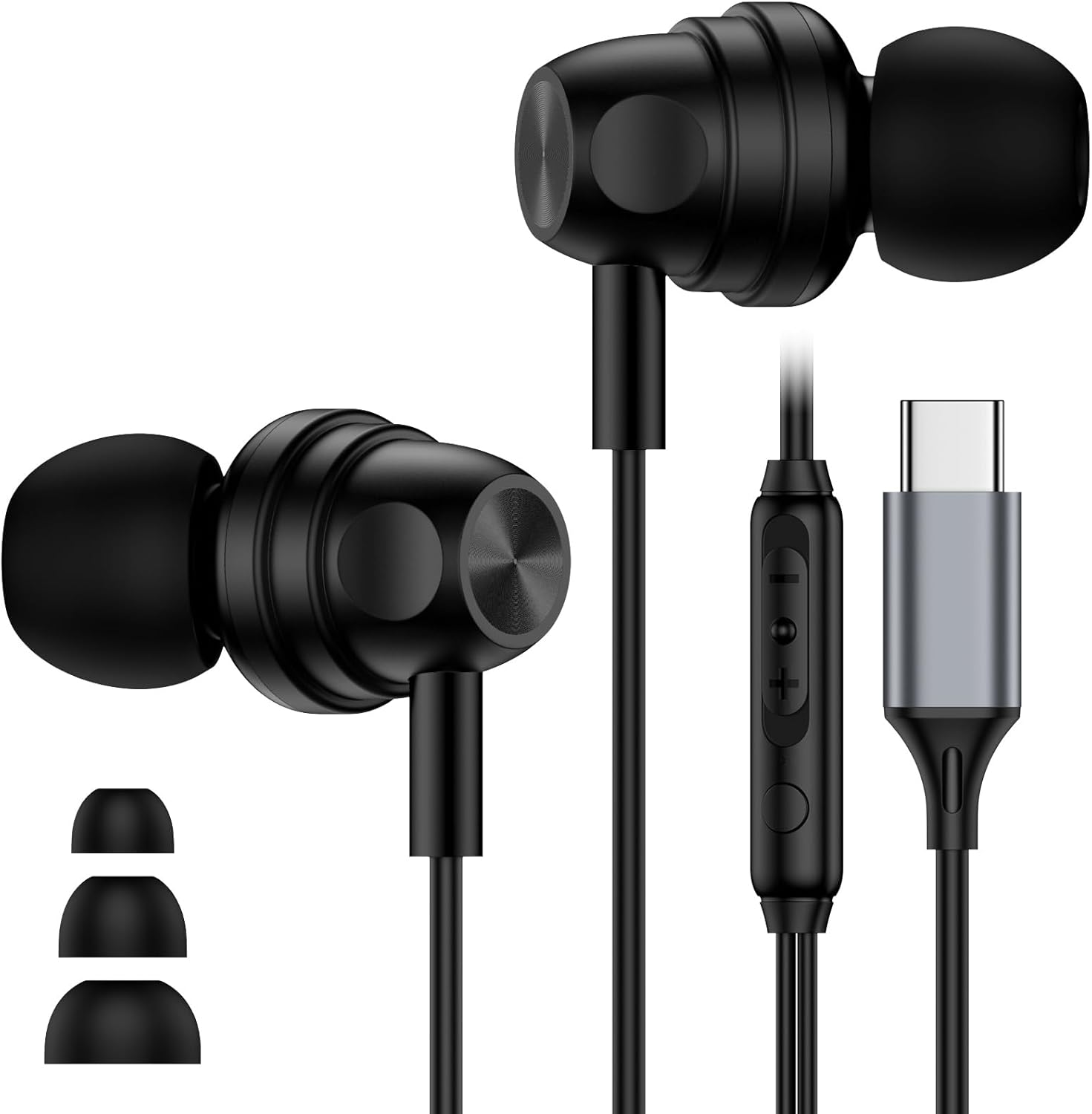 USB C Headphones Wired for Iphone 17 Air 16 15 Pro Max Plus, Wired Earbuds In-Ear Type C Earphone with Microphone for Samsmung Galaxy S25 Ultra S24 S23 FE S22 S21 A16 A17 A35 A36 A53 A54 A55 A56 5G