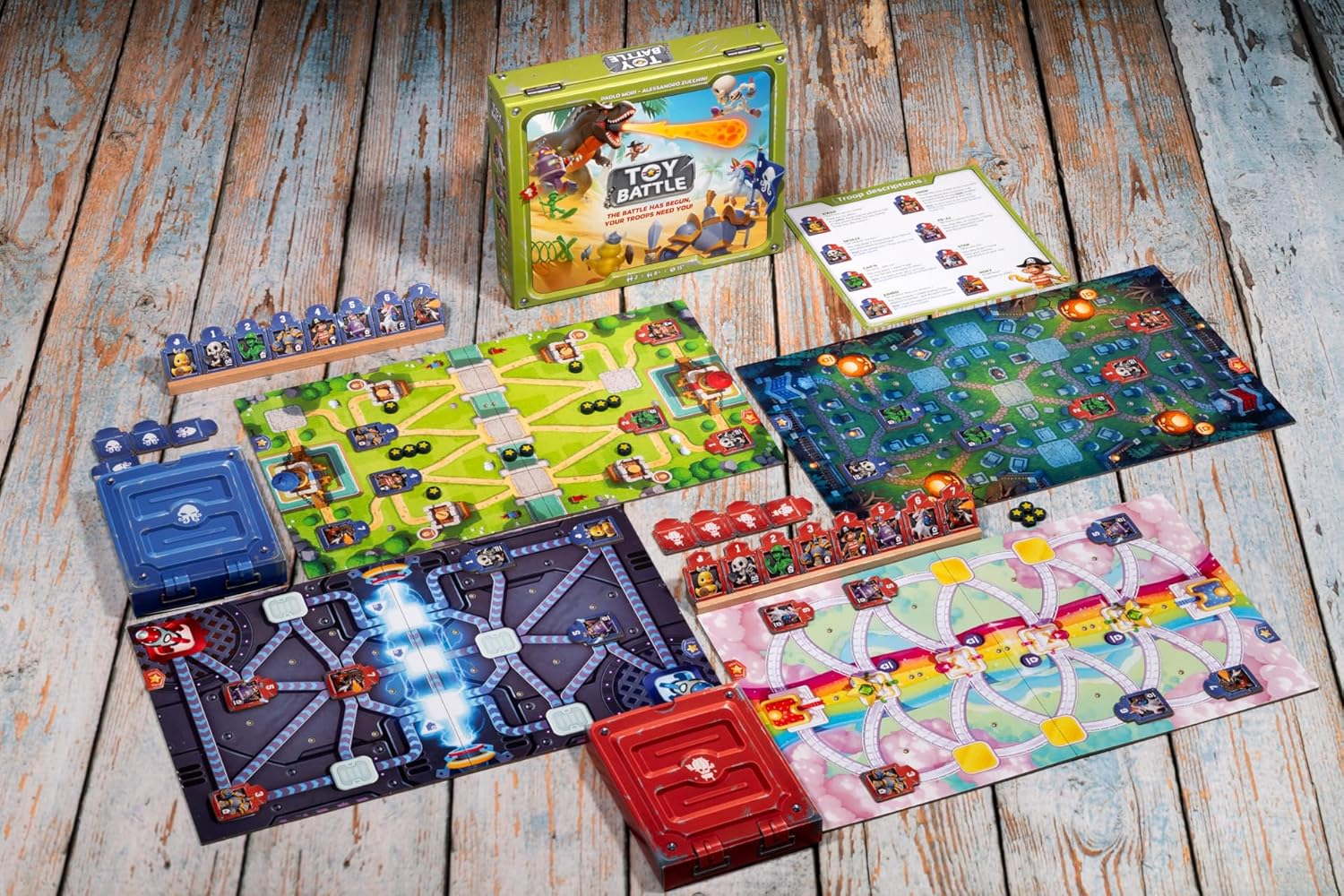 Asmodee | Repos Production | Toy Battle | Tactical Tile Placement and Troop Strategy Game | 2 Players, Ages 8+ image number 2