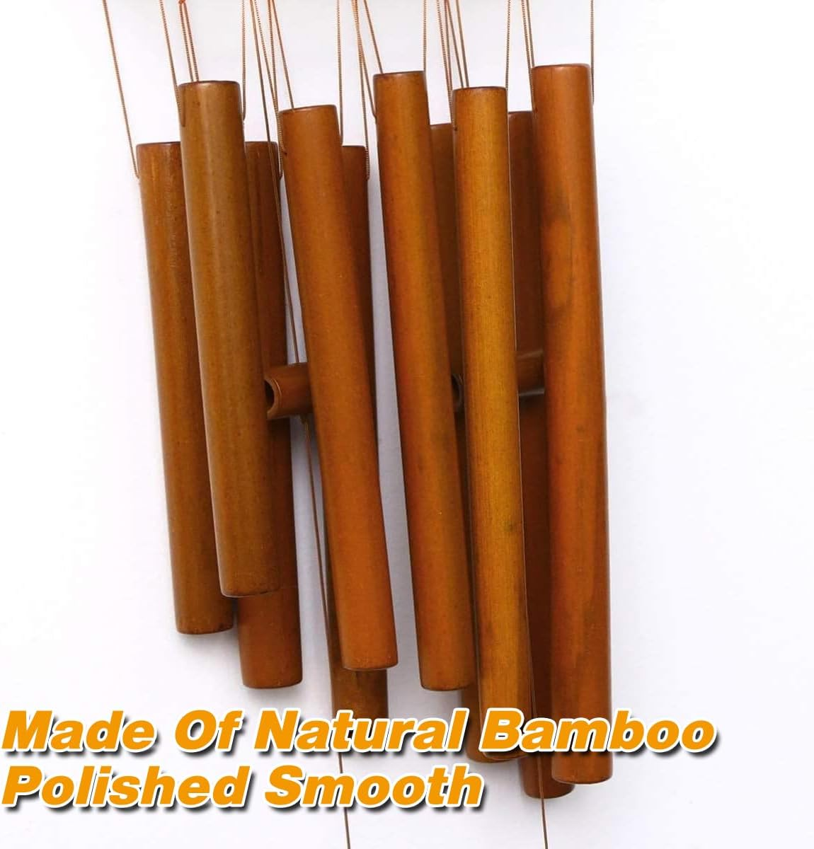 AIMALL Bamboo Wind Chime, Natural Bamboo Craft for Peaceful Ambiance, Home and Garden Decor, Ten Tubes, 23.6In Length image number 4