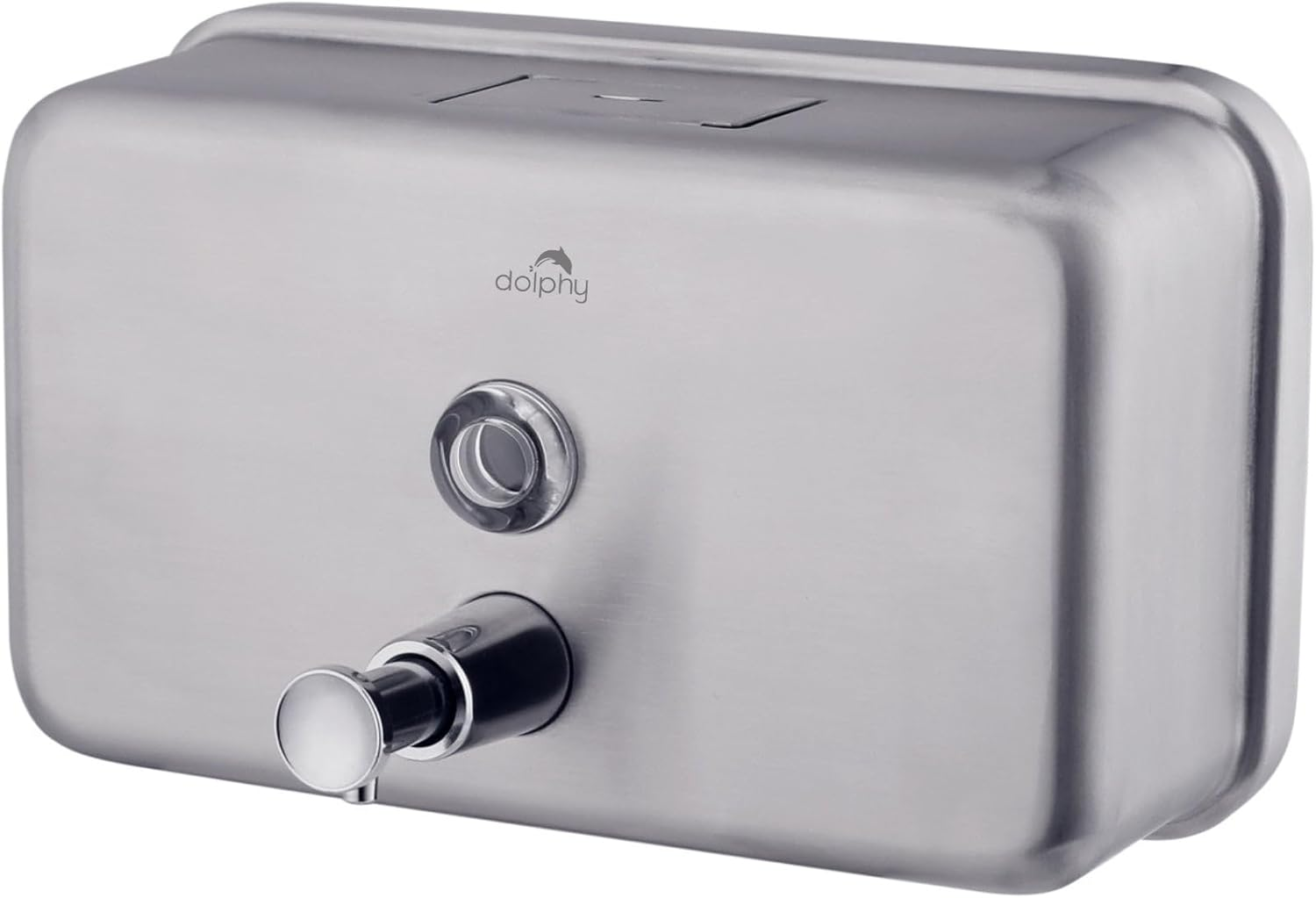 Dolphy Stainless Steel Soap Dispenser 1200Ml &ndash; Manual Wall Mount | 304 Stainless Steel Construction | Compatible with Soap, Shampoo, Lotion, Sanitiser | Silver
