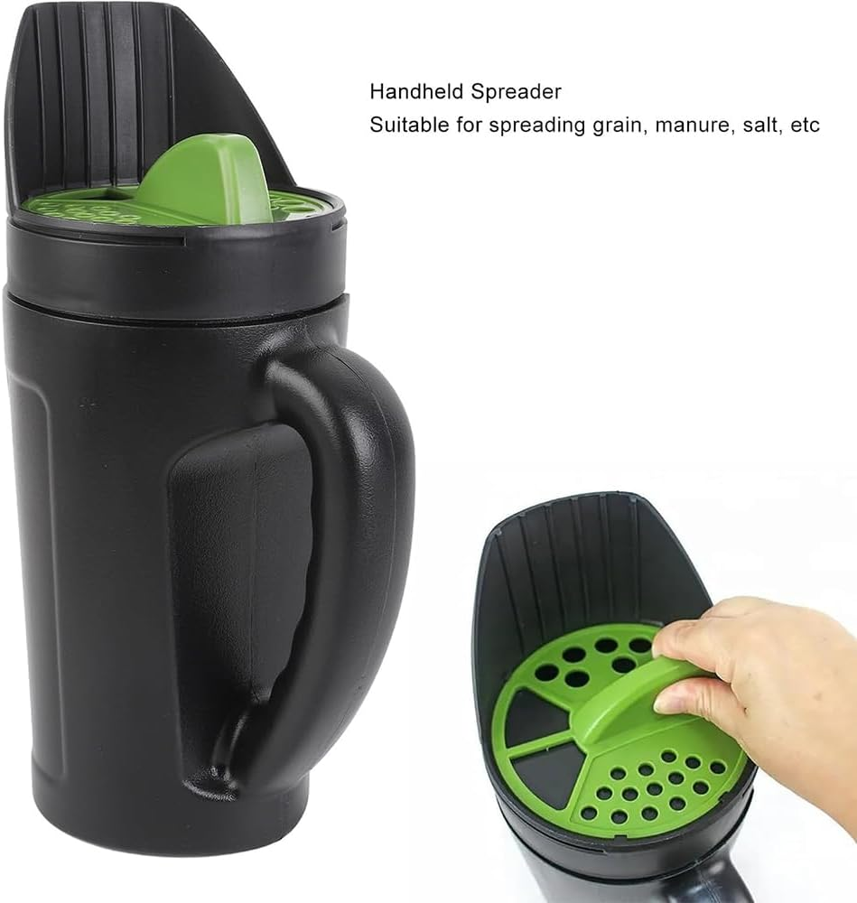 Handheld Seeding Pot & Shovel &ndash; 2.5L Lawn & Garden Dispenser with Adjustable Openings &ndash; Multi-Purpose Seed Spreader for Grass, Fertilizer, Salt, Ice Melt & Deicer image number 2