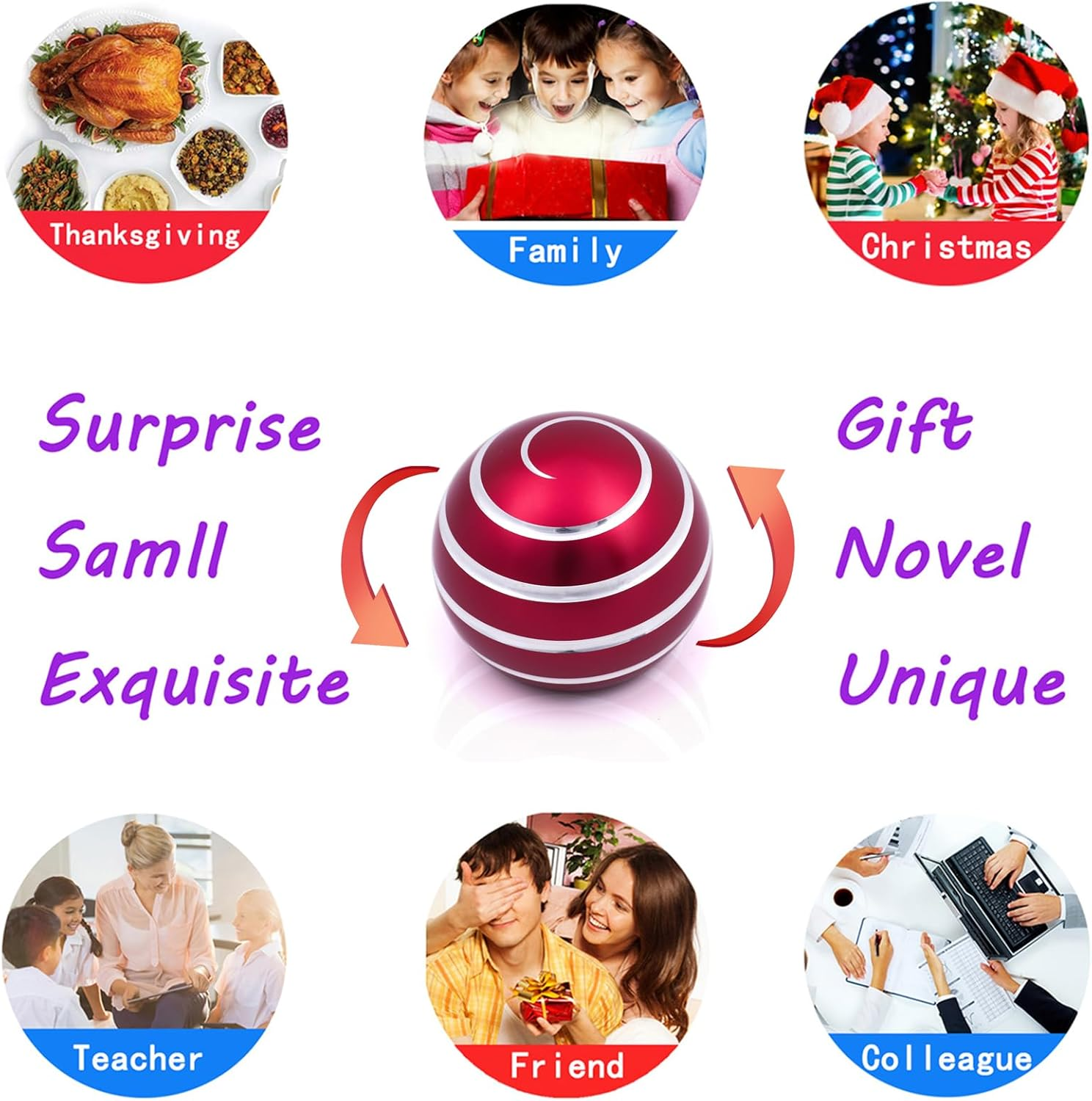 Fidget Desk Toys for Adult Sensory: Cool Gadgets Stuff Kinetic Toy for Christmas Girls Kids Boys Teens Figet Fingears Game Stress Relief for Home Office Women Men Spinning 180 Seconds image number 2