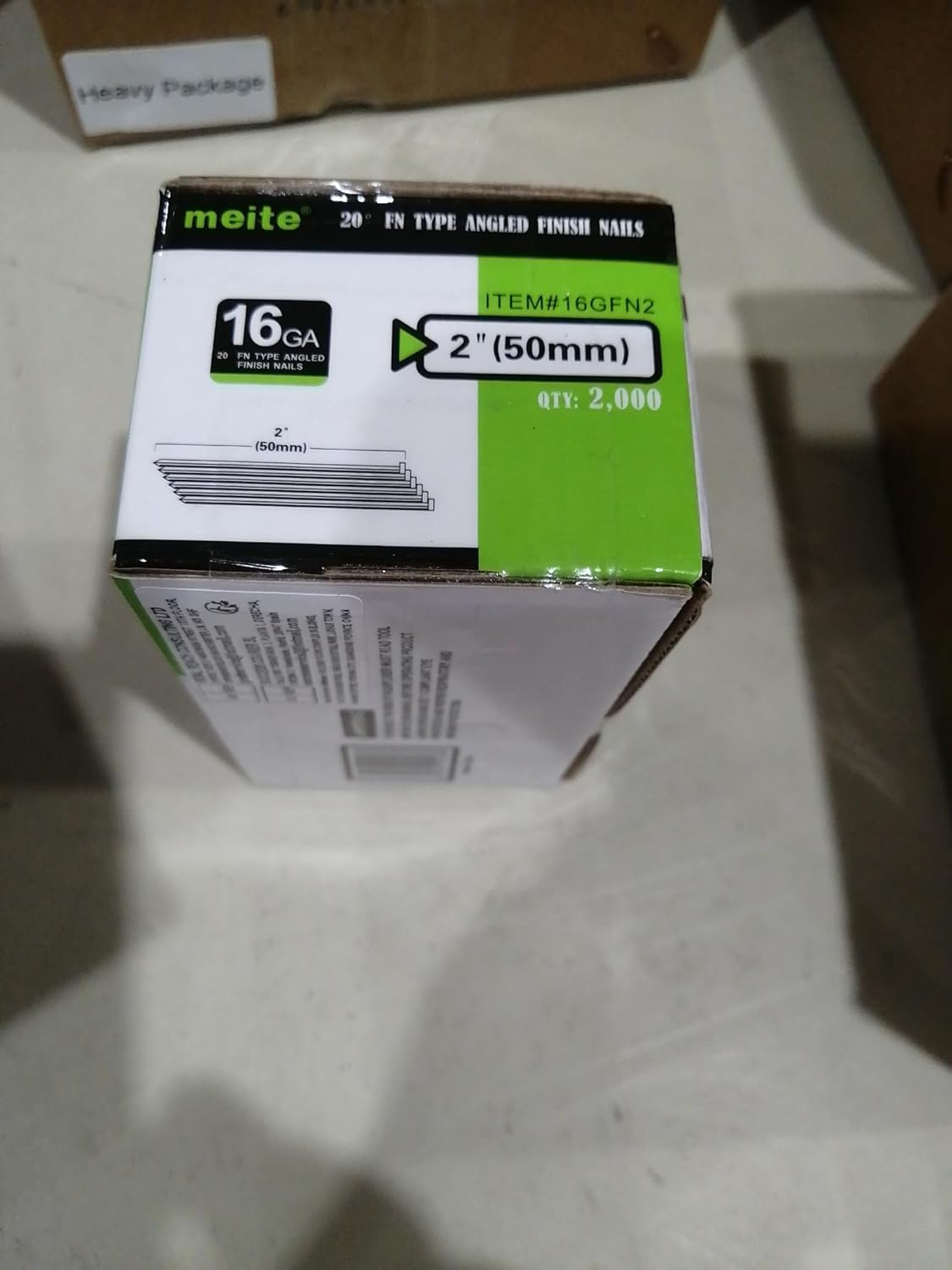 Meite 16 Gauge Angled Finish Nails, 50 Mm 20 Degree Galvanized Finishing Nails for Electric or Pneumatic Nailer Guns - Perfect for Window Trim, Cabinet Building and Other DIY Projects (2,000 Counts) image number 3