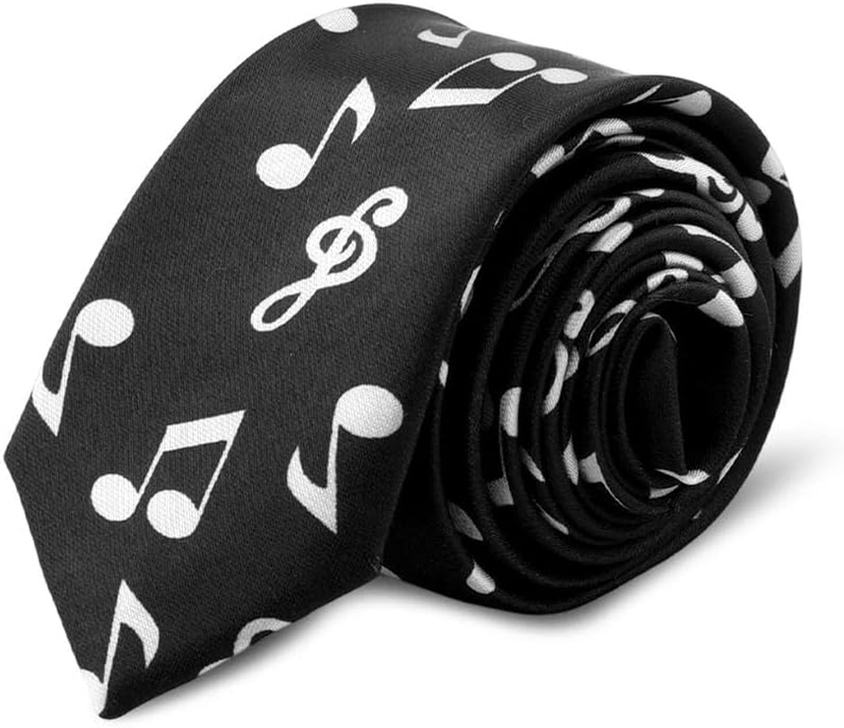 Mens Necktie Music Note Tie Novelty Bussiness Neckties Wedding Ties Fathers Day Birthday Gifts for Husband Father Musician Music Lovers Gift