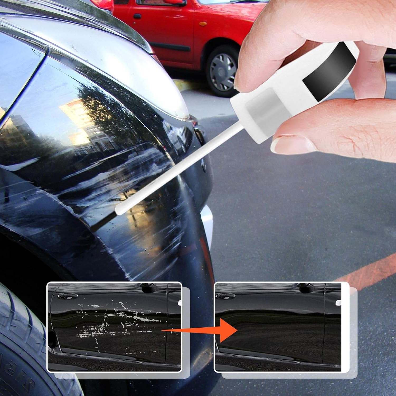 Car Paint Repair Pen - Repair Pen Professional Scratch Remover - Effective Portable Polishing Restorer, Protection against Rain Slight Dents - Red image number 6
