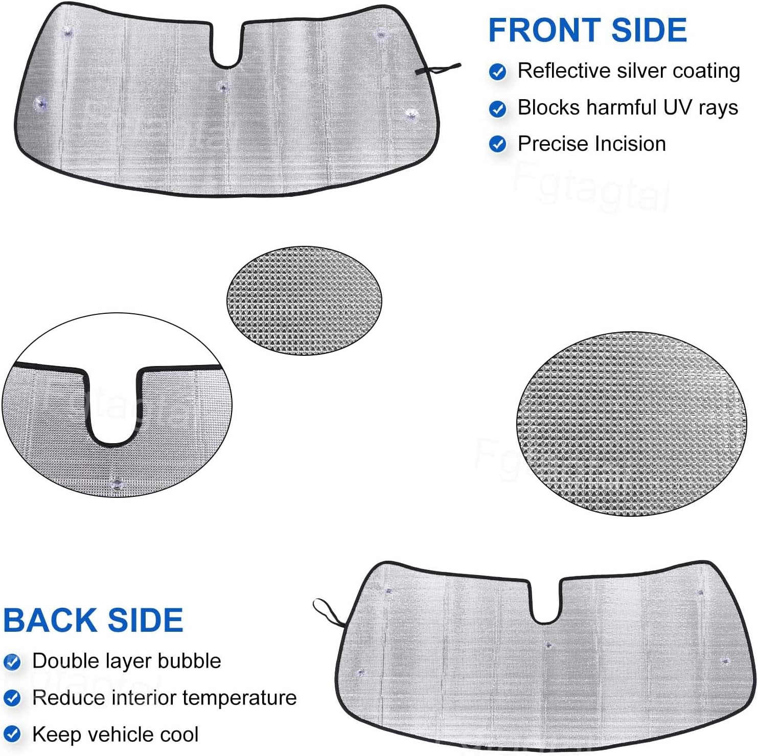 Windshield Sunshade Fit for Mini Cooper 2015-2024, Folding Car Sun Shade for Front Window, Auto Sun Protection Visors Blocks UV Rays and Keeps Vehicle Cool, 1PCS image number 2