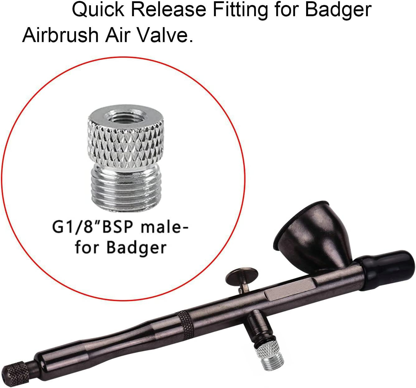 3 Set of Airbrush Hose Adaptor Fitting 1/8" Male to Badger Paasche Aztec Airbrush image number 5