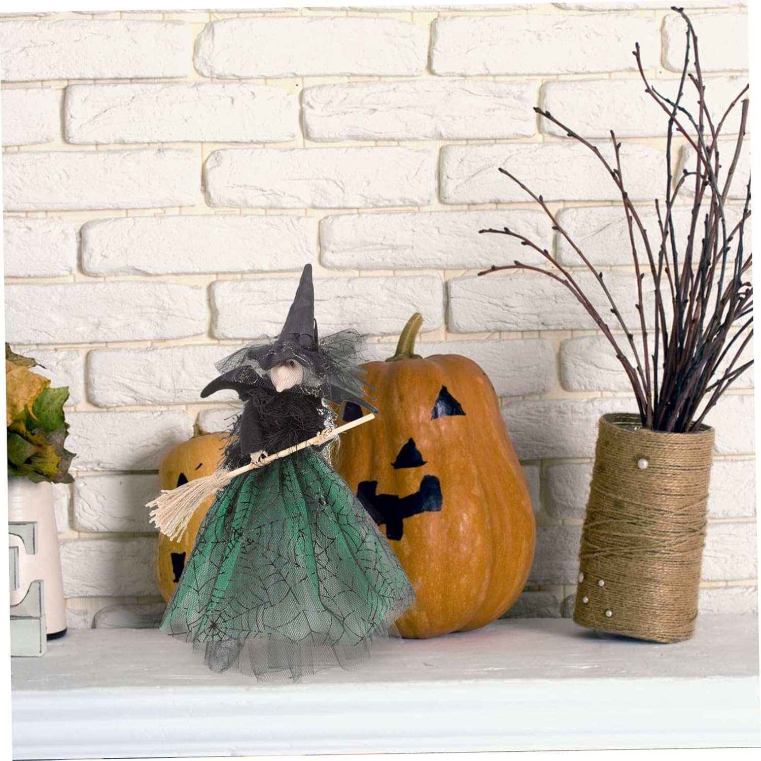 Witch Doll Ornaments Decorative Halloween Decor Wear Resistant Witch Decor Desktop Halloween Accessory for Tabletop Display image number 3
