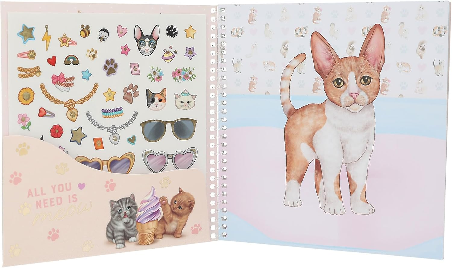 Topmodel 0412965 Dress Me up Kitty Sticker Book image number 1