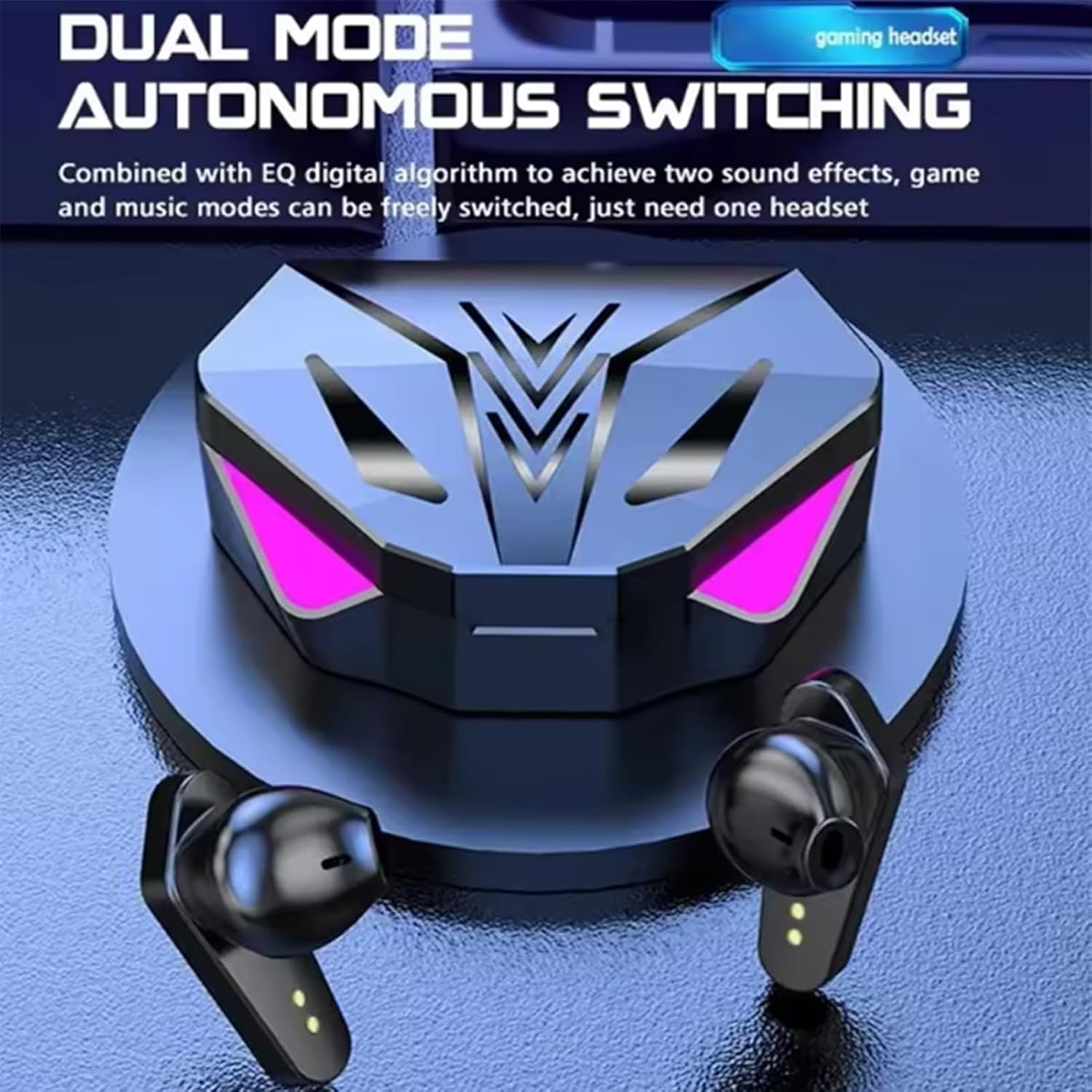 Daooibpa Wireless Earbuds - Game Earbuds | Headphones with Battery Display Light Mode Low Latency for Phone Sports Game Work Running Gym image number 6