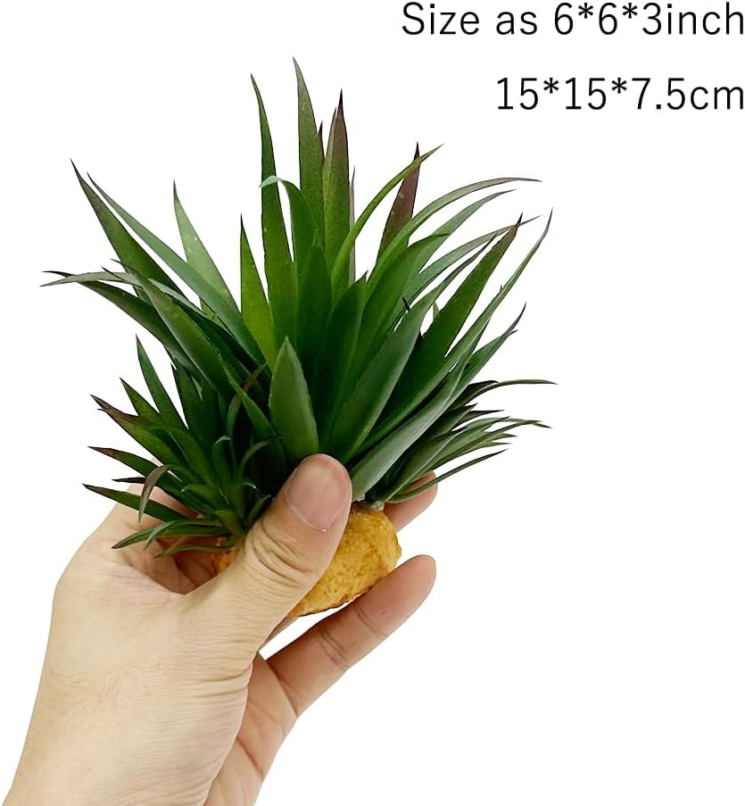 Smoothedo-Pets Reptile Artificial Plants Succulent Terrarium Decor Desert Rain Forests Plant Lizard Bearded Dragon Chameleon Gecko Snake Amphibian Habitat Hideout Tank Accessories (Agave-Set) image number 5