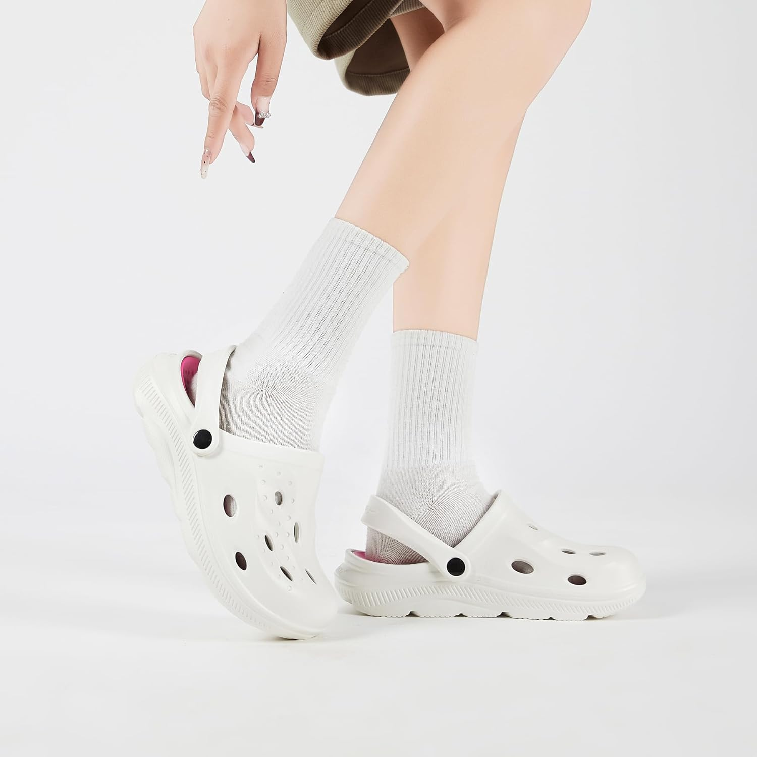 SCICNCN Womens & Mens Arch Support Clogs Slip-On Garden Shoes Cushion Plantar Fasciitis Sandals Non-Slip Beach Slippers with Removable Insoles Outdoor Indoor image number 4