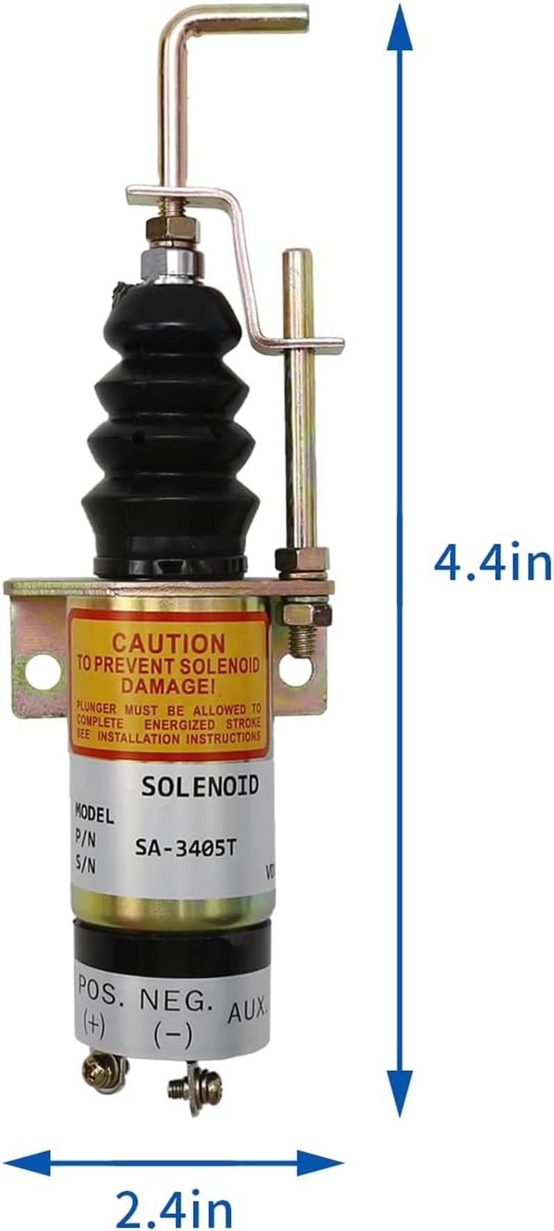 12V Fuel Shut off Solenoid, Stop Solenoid Valve 1502-12C7U2B2S1 366-07197 SA-3405T, Replacement for Lister Petter LPWS LPWT Excavator Engine Genset with Bracket 2 Pins image number 3