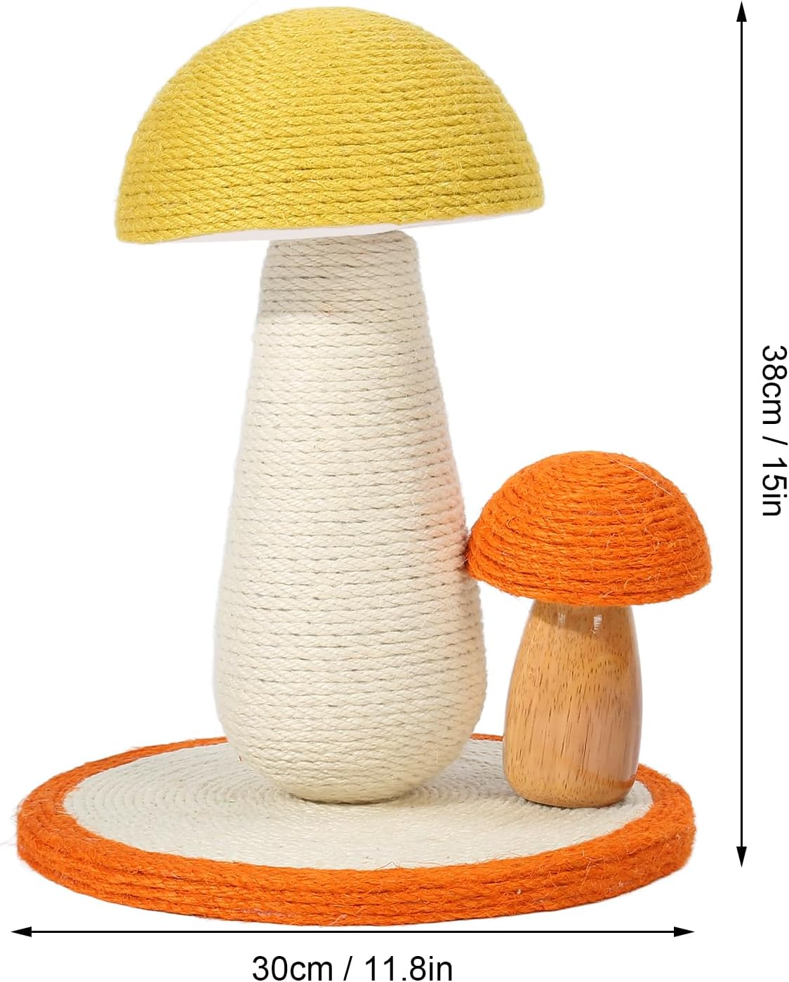 Cat Scratching Post,Mushroom Tall Cat Scratcher Featuring, Claw Grinding Interactive Mushroom Shape Sisal Kitten Climbing Scratcher for Indoor image number 4