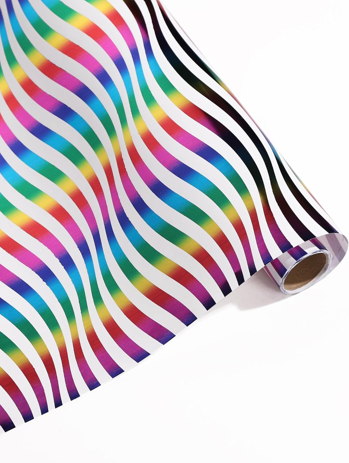 3 Rolls Birthday Wrapping Paper Roll - 17 in X 120 in per Roll - Sparkly Rainbow Holographic Wrapping Paper for Girls Kids Birthday Gift Wrap image number 4